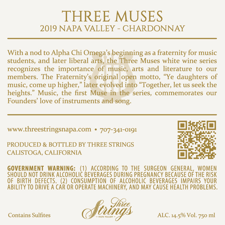Three Muses - 2019 Chardonnay - Napa Valley