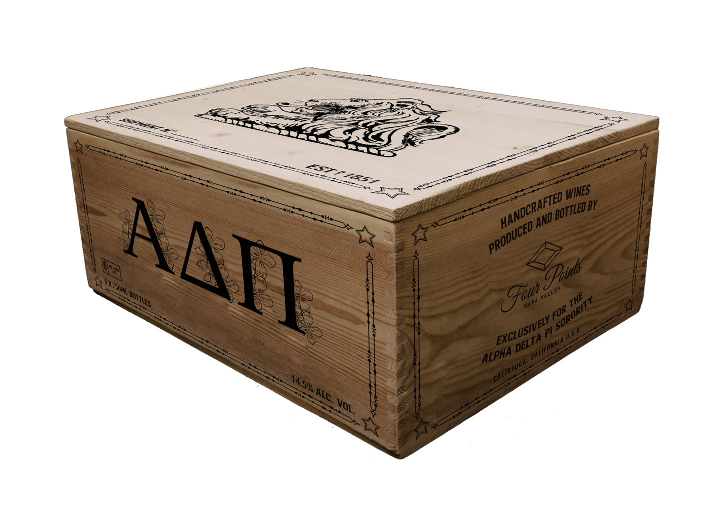 6-Bottle Wood Crate