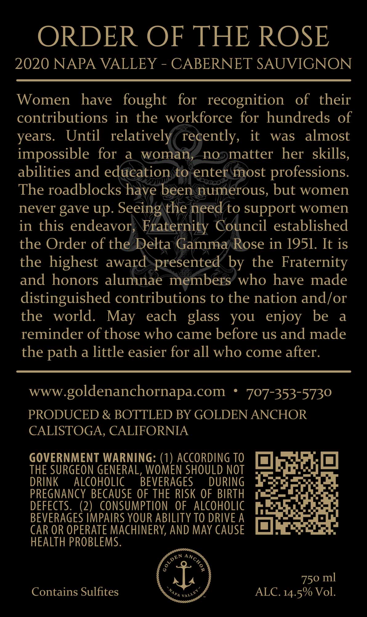 Order of the Rose - 2020 Cabernet Sauvignon – Napa Valley