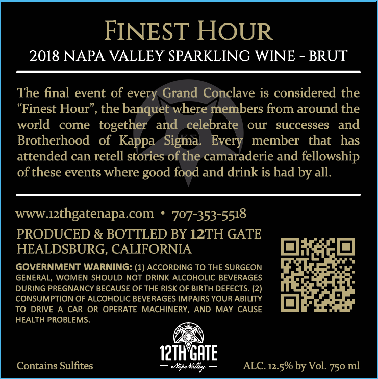 Finest Hour - 2018 Sparkling Brut - Méthode Champenoise - Napa Valley