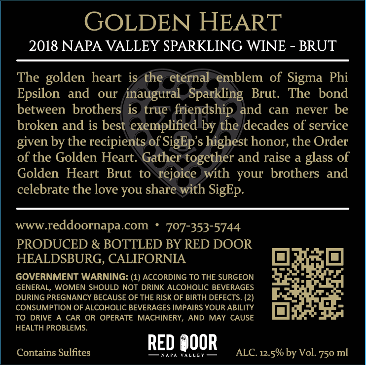 Golden Heart - 2018 Sparkling Brut - Méthode Champenoise - Napa Valley