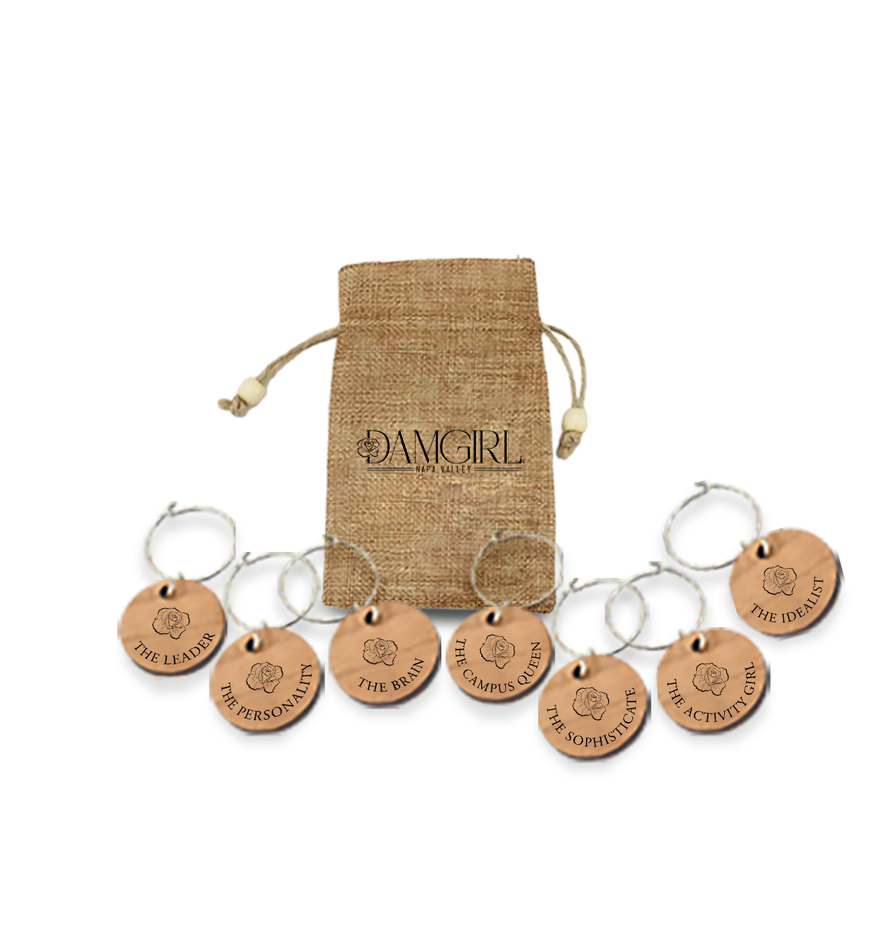 Wine Charms with Bag