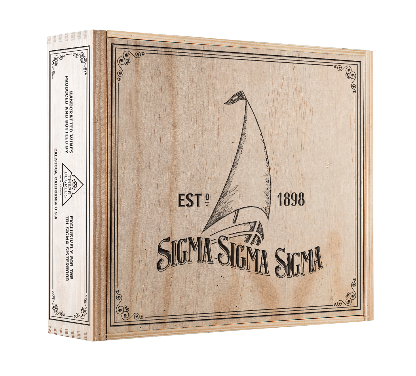 3-Bottle Wood Crate