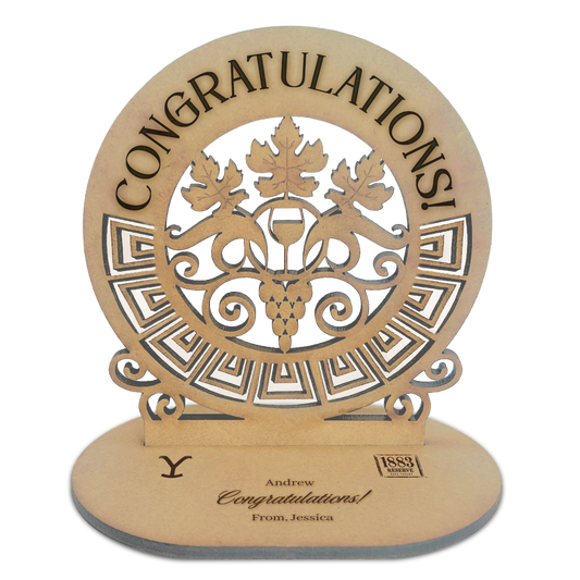 3D Wood Card - Congratulations