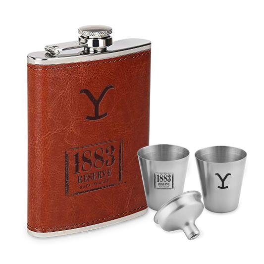 Leather Flask Set