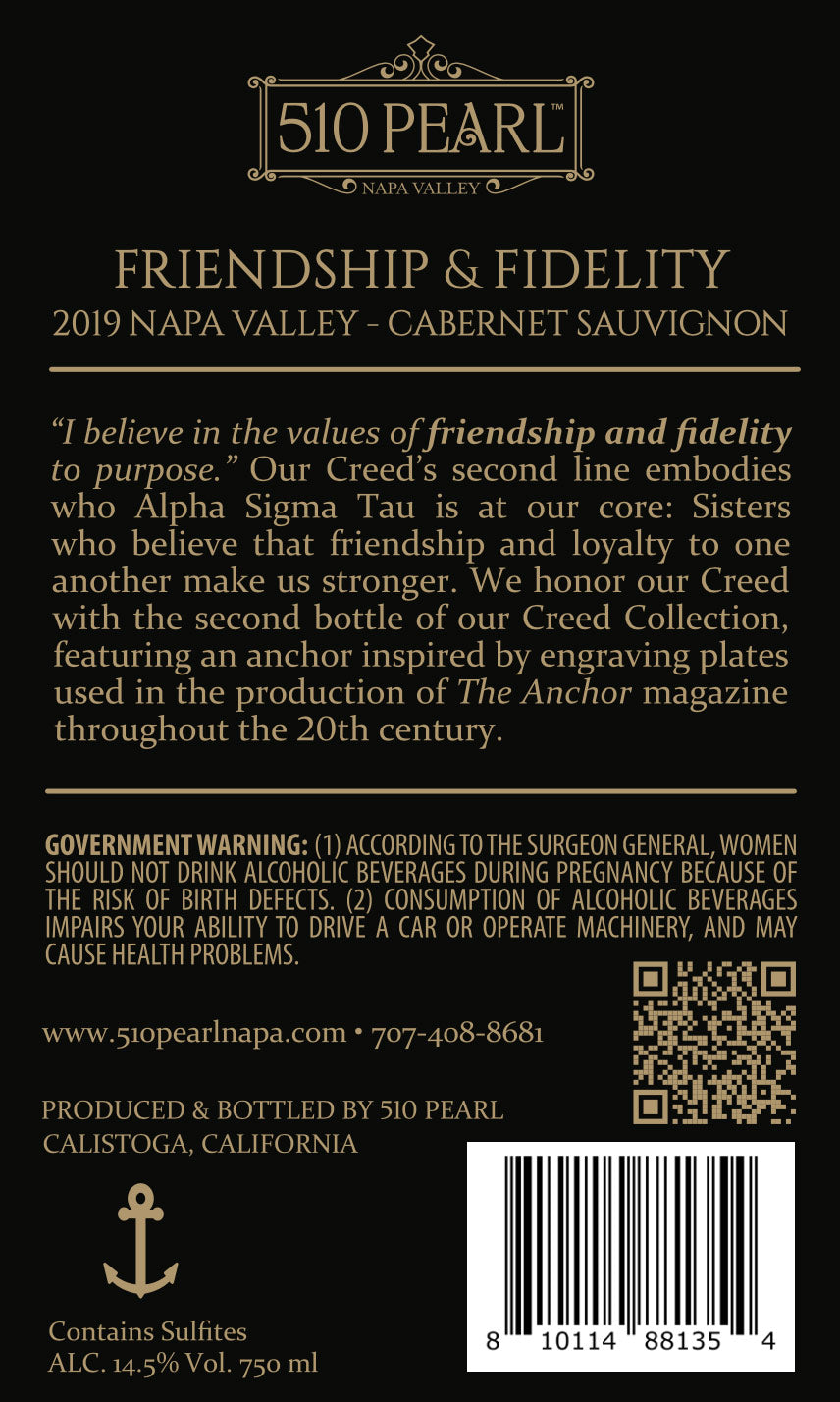 Friendship & Fidelity - 2019 Cabernet Sauvignon - Napa Valley