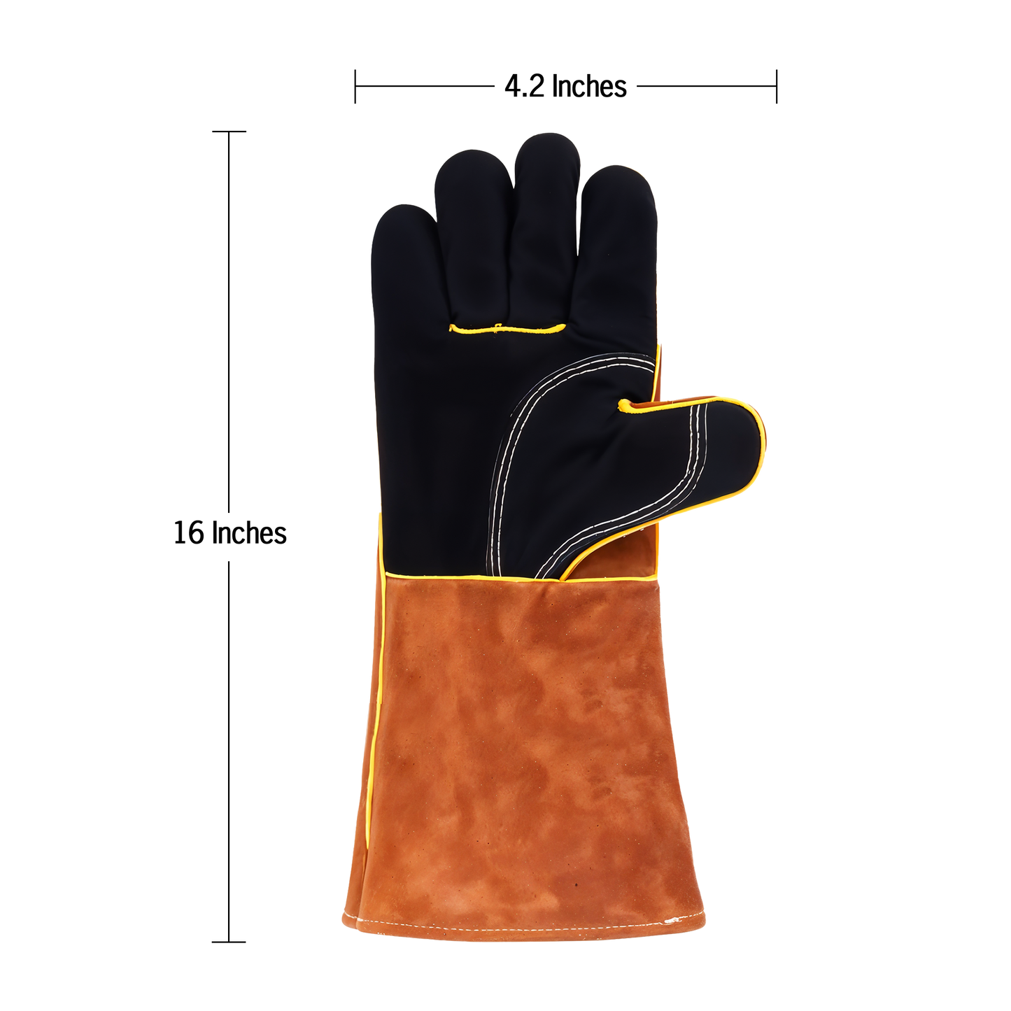 Heat-Resistant Leather Suede BBQ Grilling Gloves