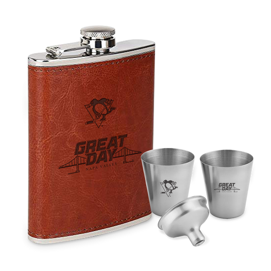 Leather Flask Set