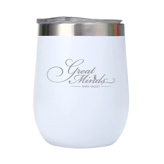 12oz Double Wall Stainless Steel Wine Tumbler with Lid