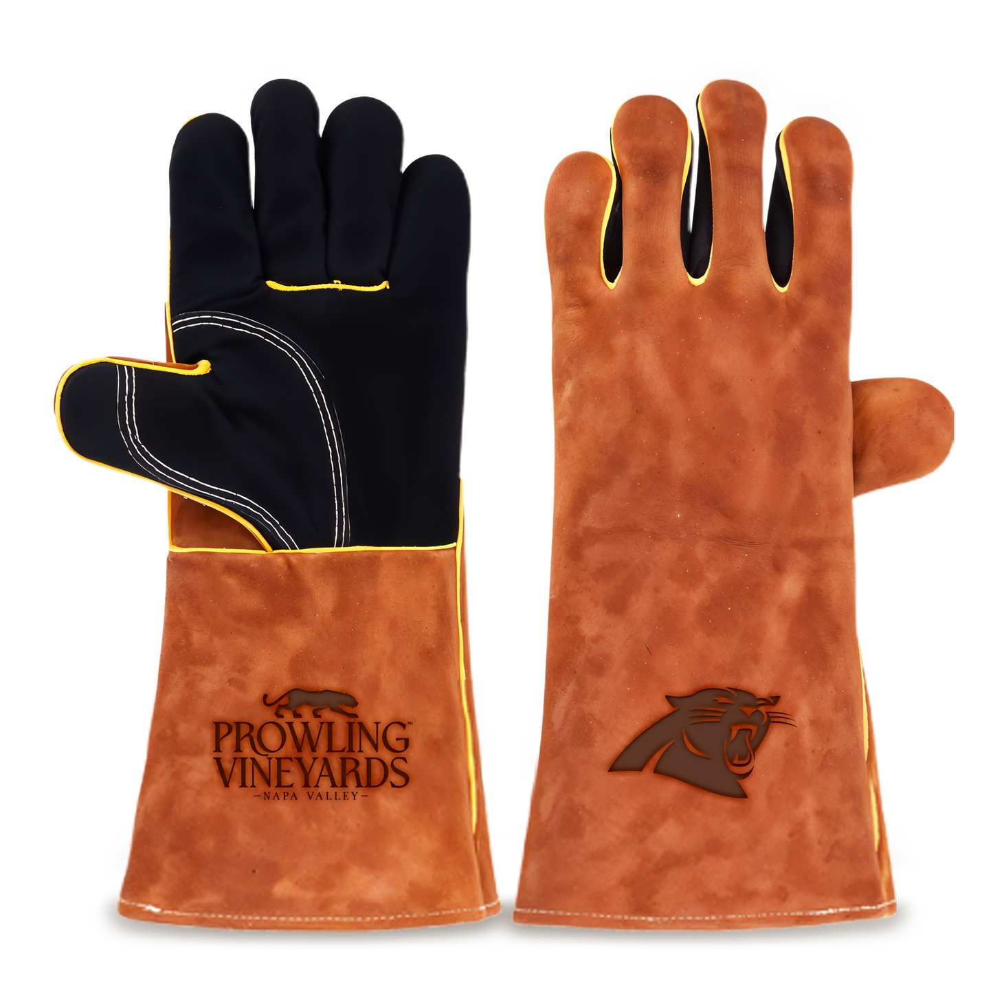 Heat-Resistant Leather Suede BBQ Grilling Gloves
