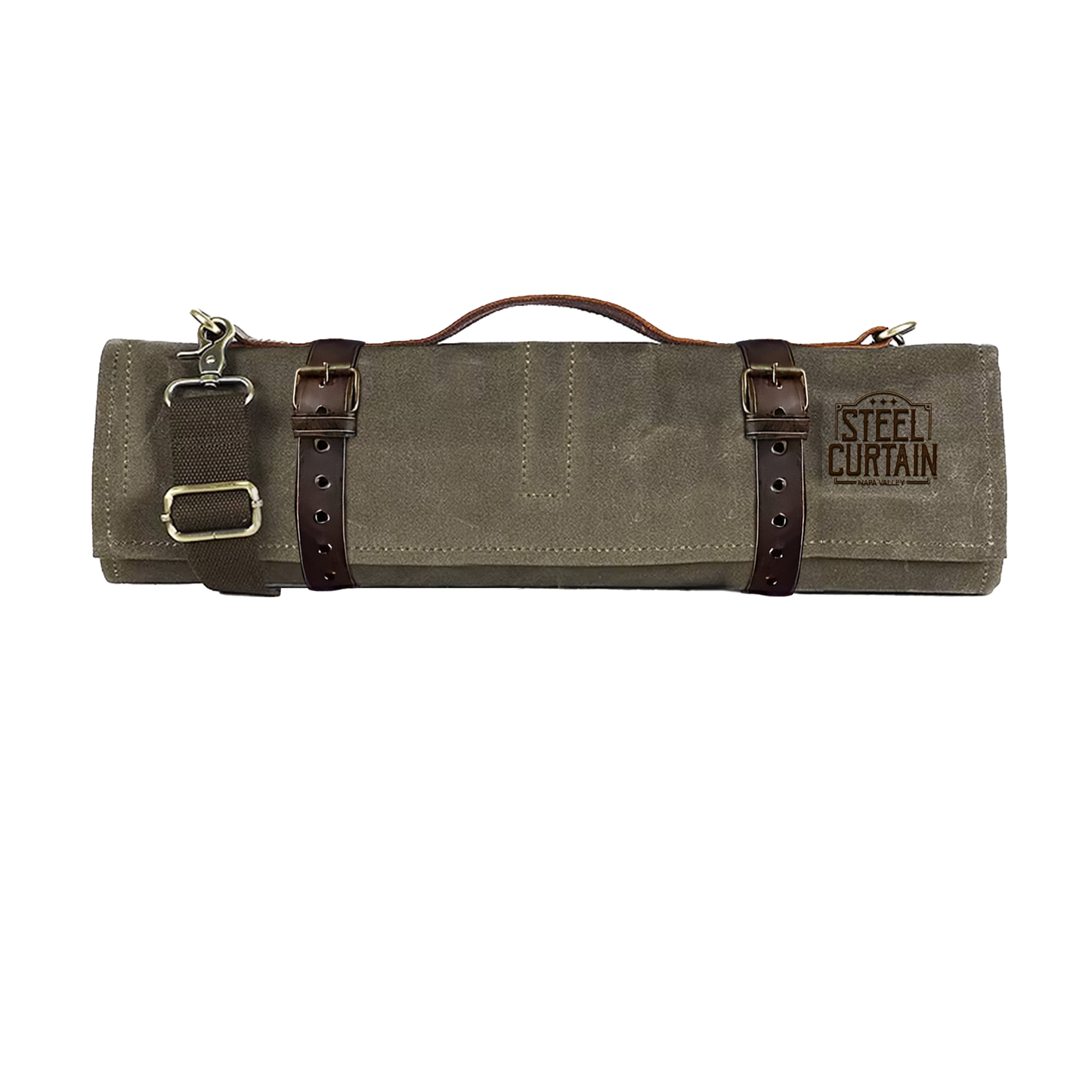 Waxed Canvas Leather BBQ Tool Roll Bag