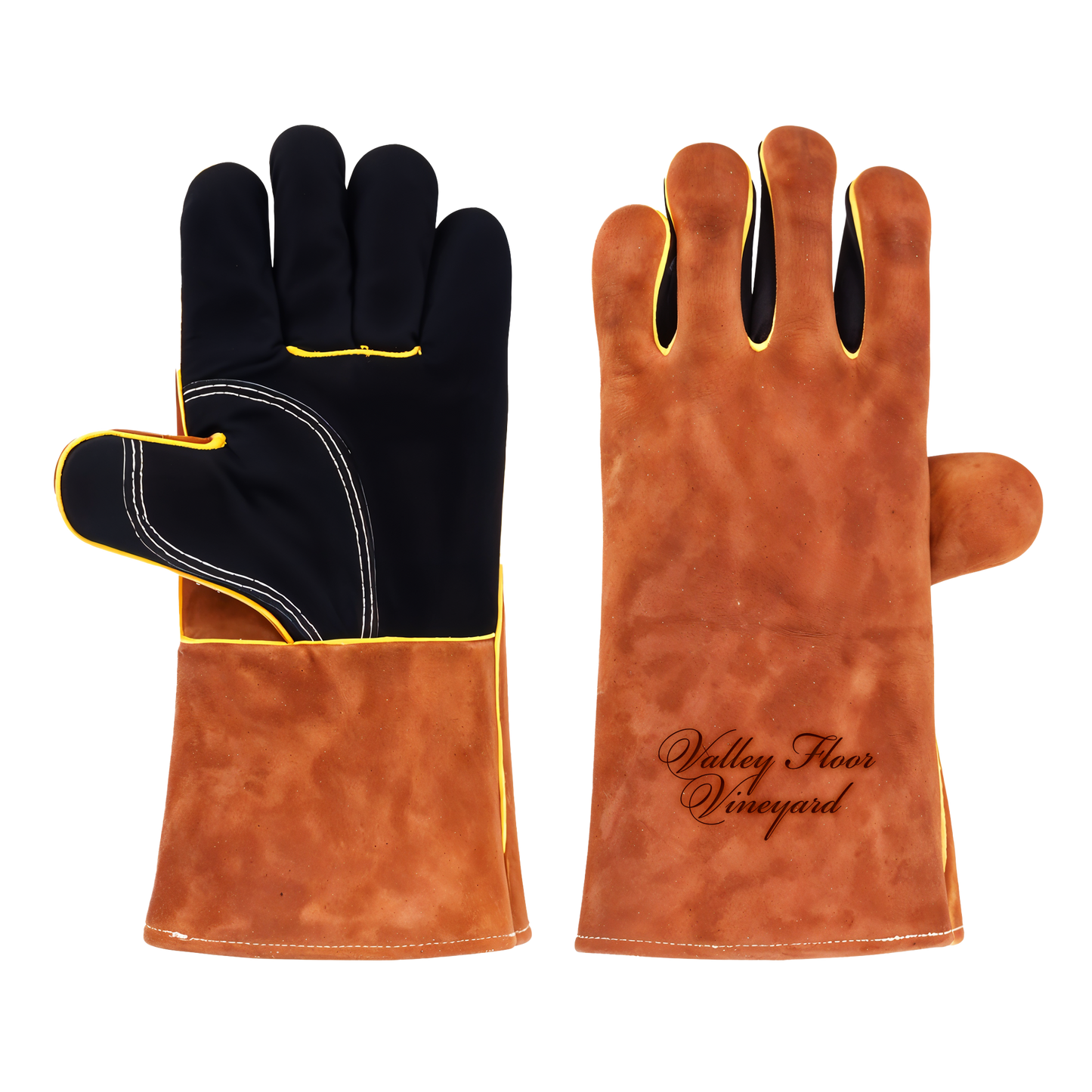 Heat-Resistant Leather Suede BBQ Grilling Gloves