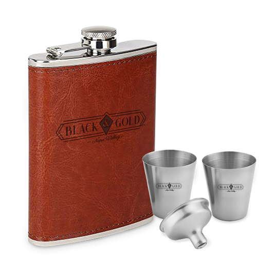 Leather Flask Set