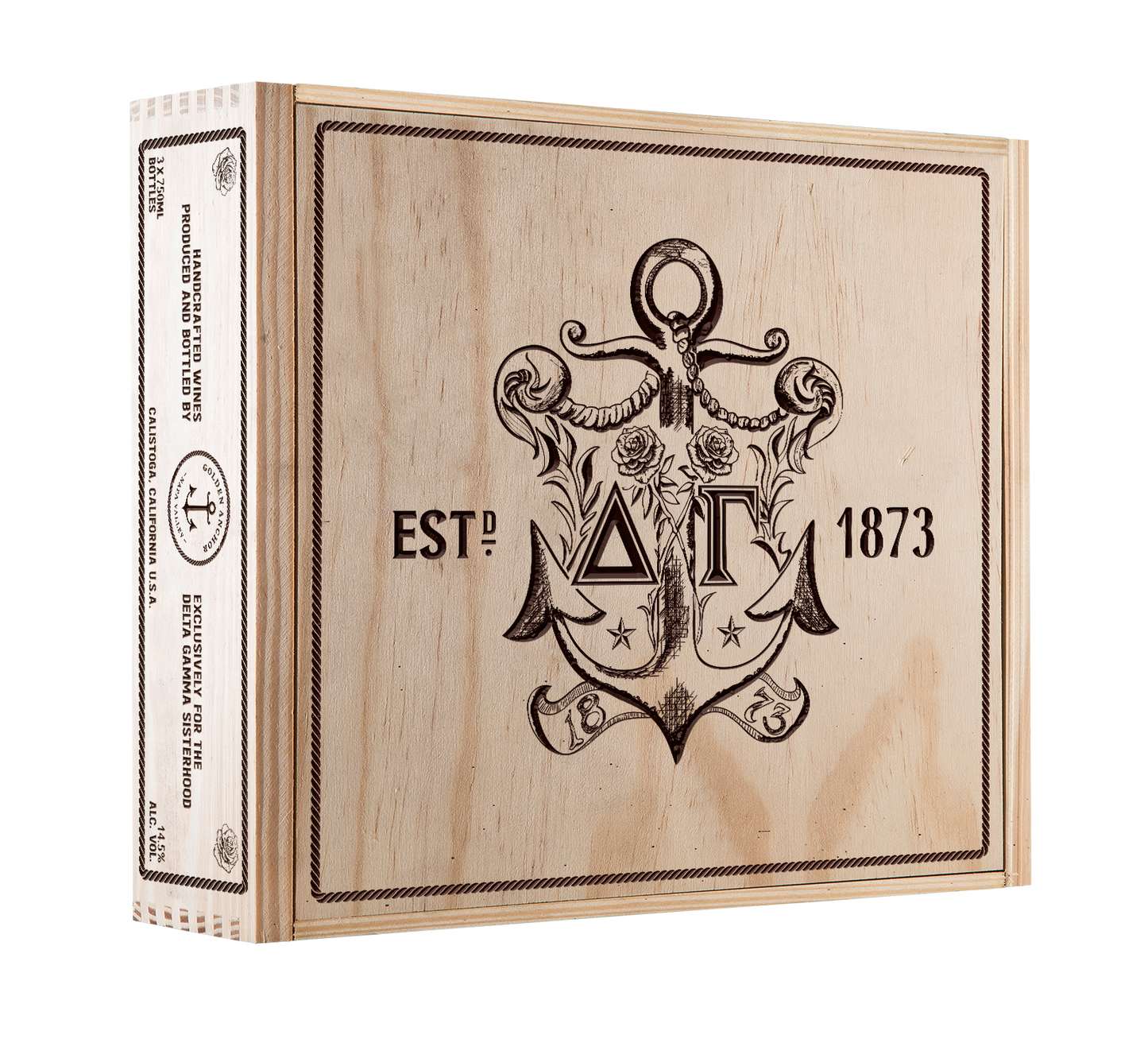 3-Bottle Wood Crate