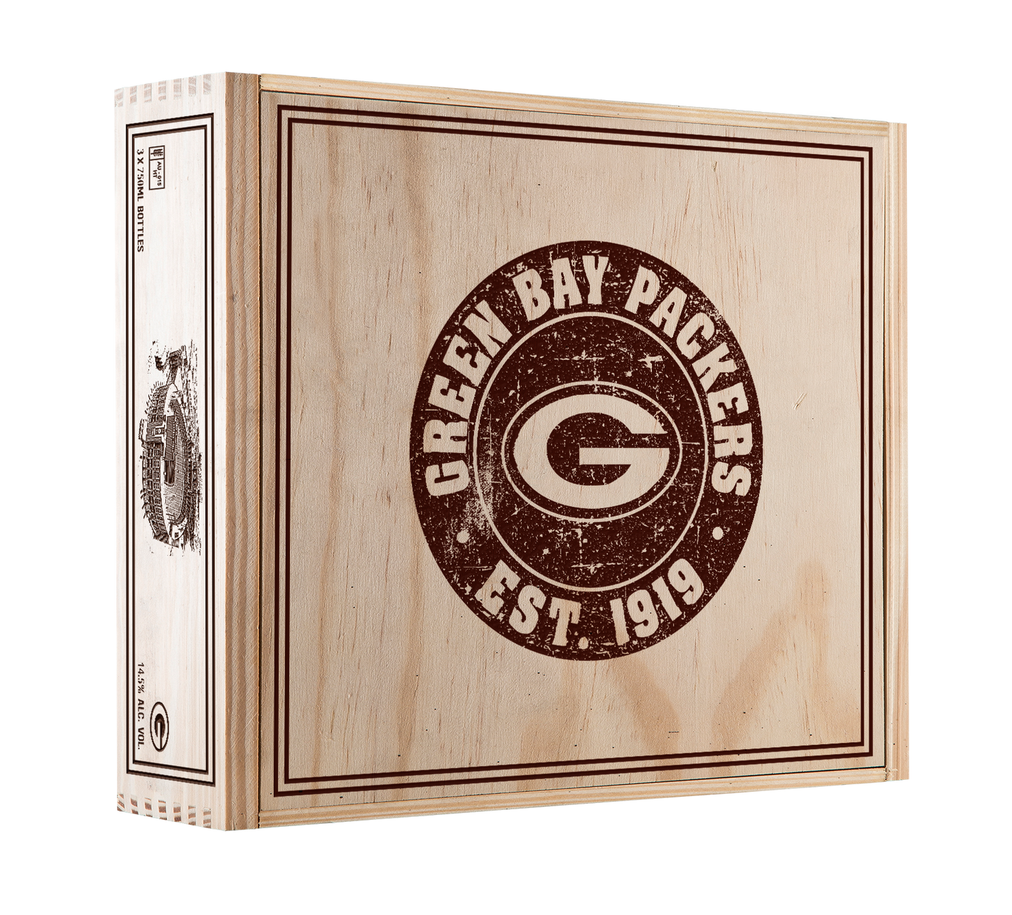 3-Bottle Wood Crate